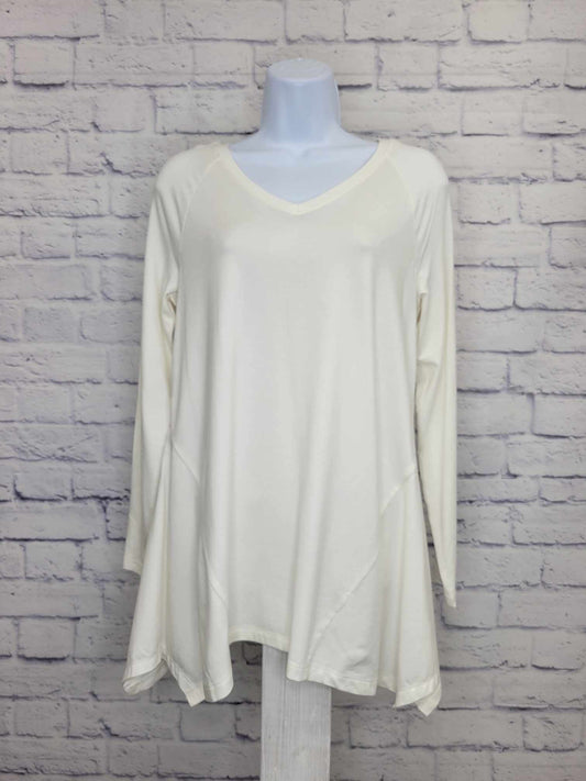 XSMALL IVORY A390348 Isaac Mizrahi Live! Seamed Knit Top