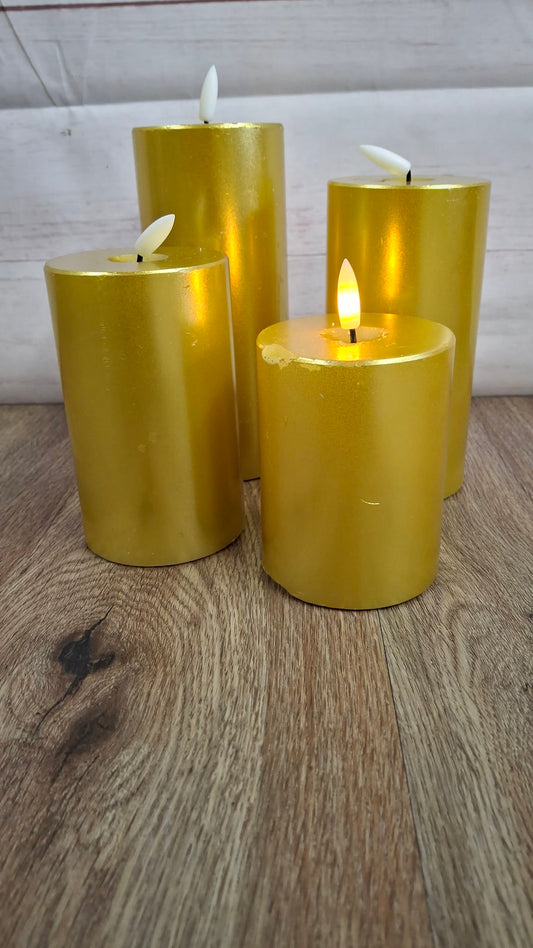 Home Reflections 4-pc Flameless Pillar Candles with Gift Box