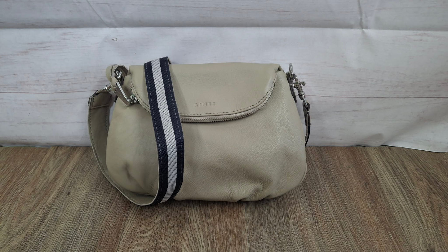 TAUPE A716310 Aimee Kestenberg Dual Entry Leather Crossbody w/ Two Way Strap