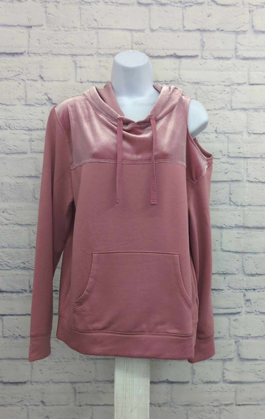 SMALL PINK A389041 All Worthy Hunter McGrady Mixed Media Velvet Hoodie