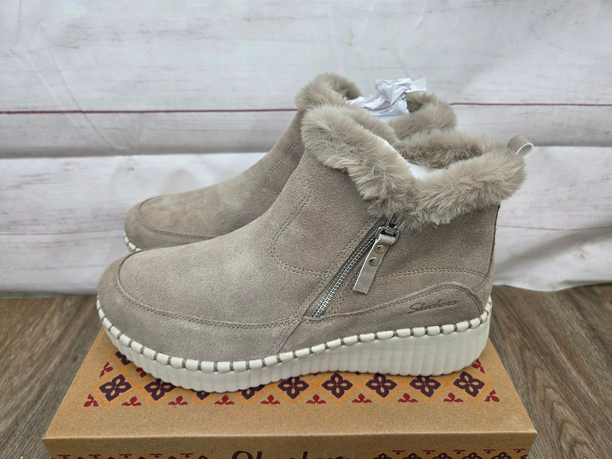10 TAUPE A704929 Skechers Wilshire Blvd Side Zip Booties - Fresh Zip