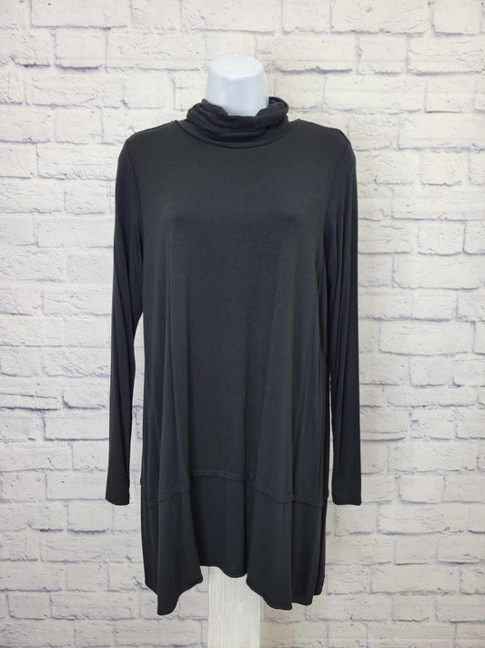 SMALL BLACK A311350 Joan Rivers Long Sleeve Jersey Knit Turtleneck Top