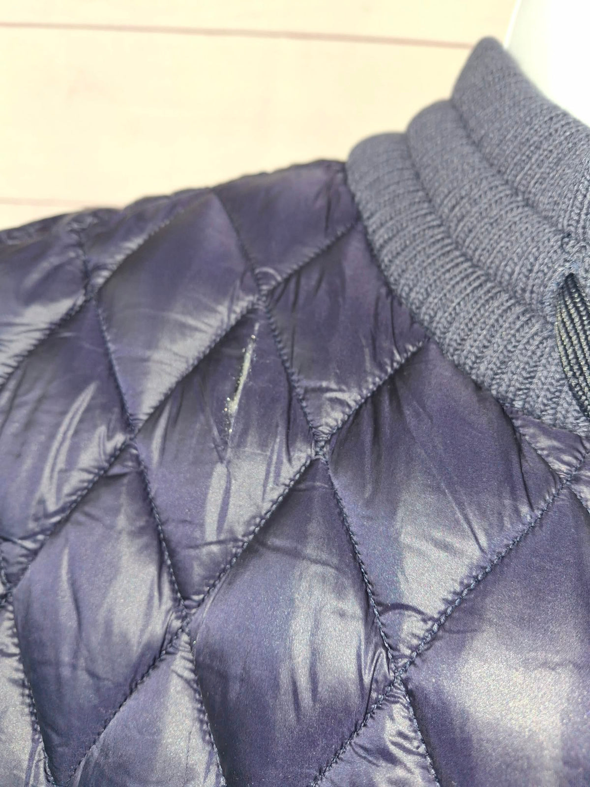 XLARGE NAVY A705625 Martha Stewart Signature Diamond Quilted Short-Sleeve Jacket
