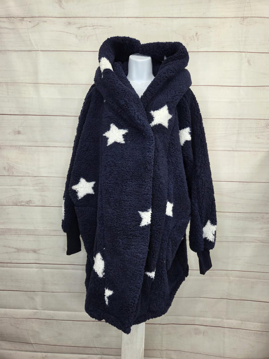 2X/3X MIDNIGHT A702607 By Jill Martin Regular Sherpa Embroidered Hooded Lounger