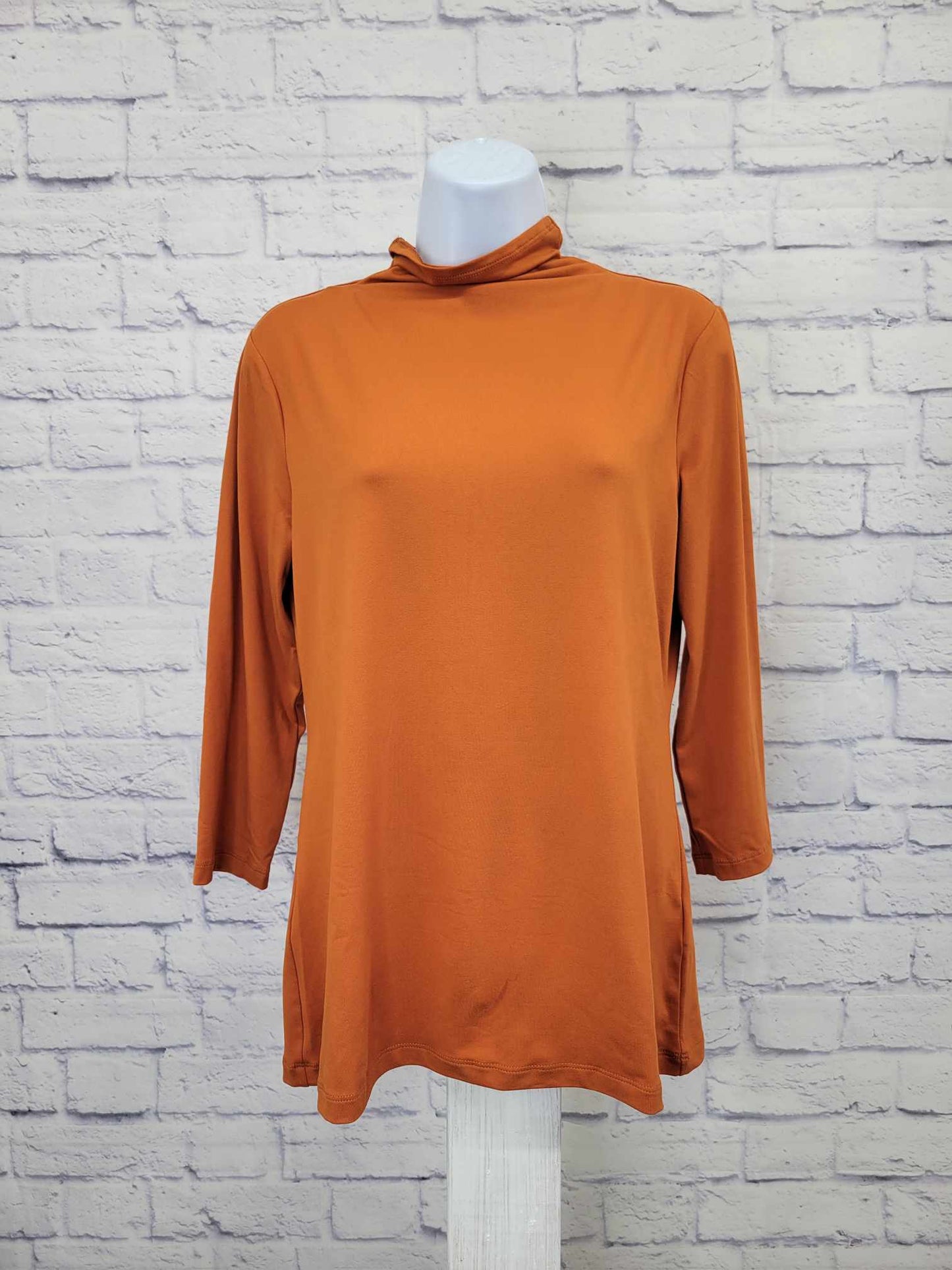 XSMALL GINGER A553632 Attitudes by Renee Yummy Jersey Mock Neck Top