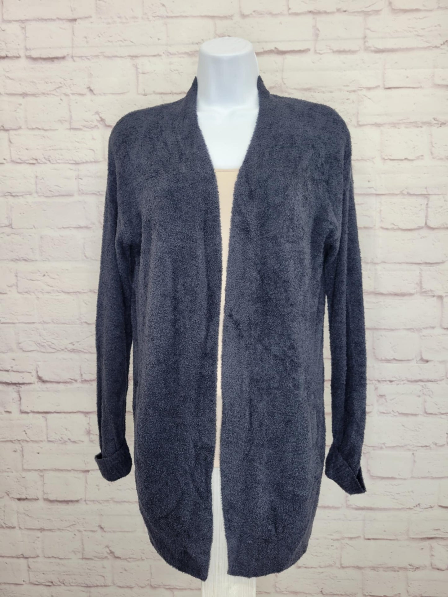 XSMALL INDIGO A629830 Barefoot Dreams CozyChic Lite Ribbed Cuff Coastline Cardigan