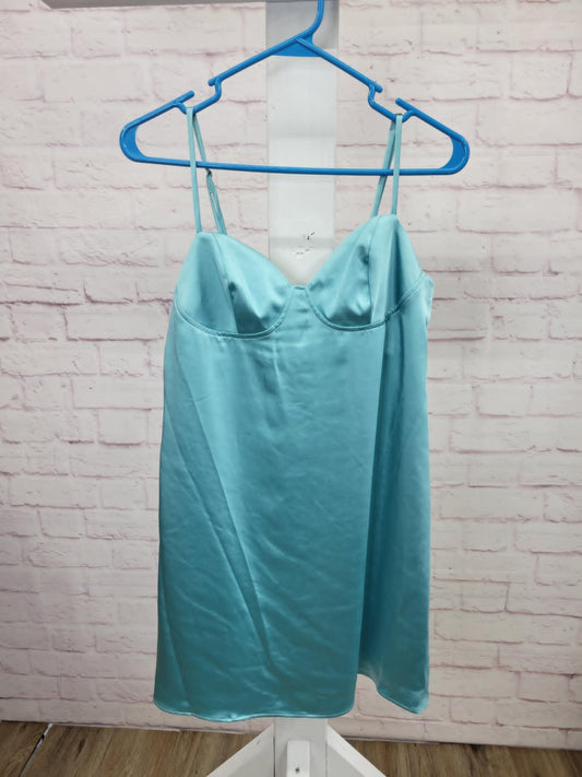 SMALL AQUA SATIN DRESS