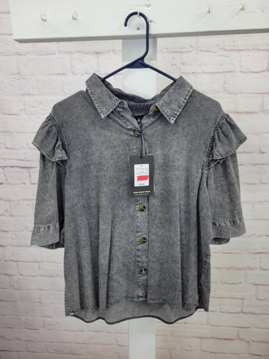 XLARGE GREY DENIM BUTTON UP