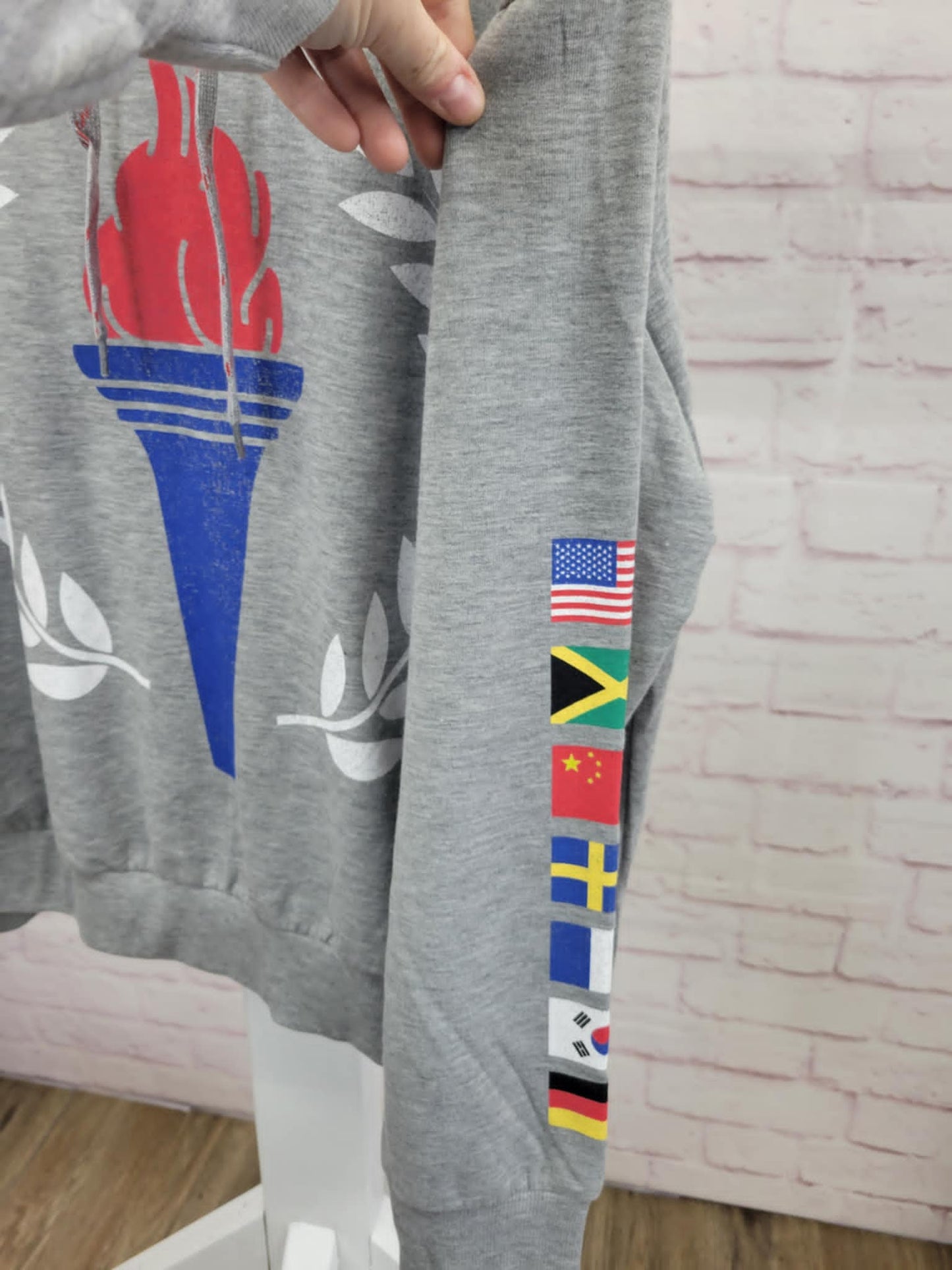 LARGE GREY OLYMPIC HOODIE