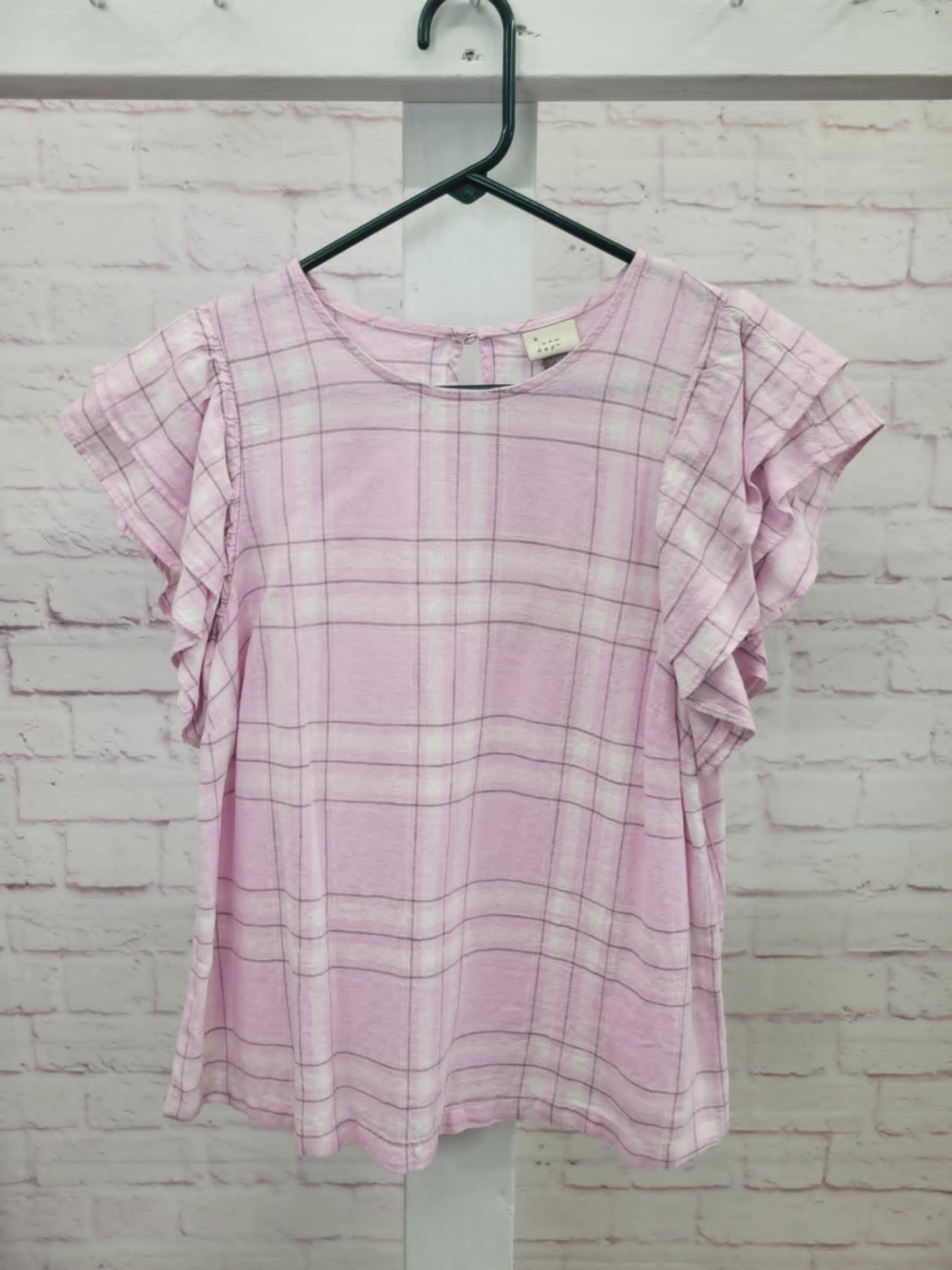 SMALL PINK PLAID BLOUSE