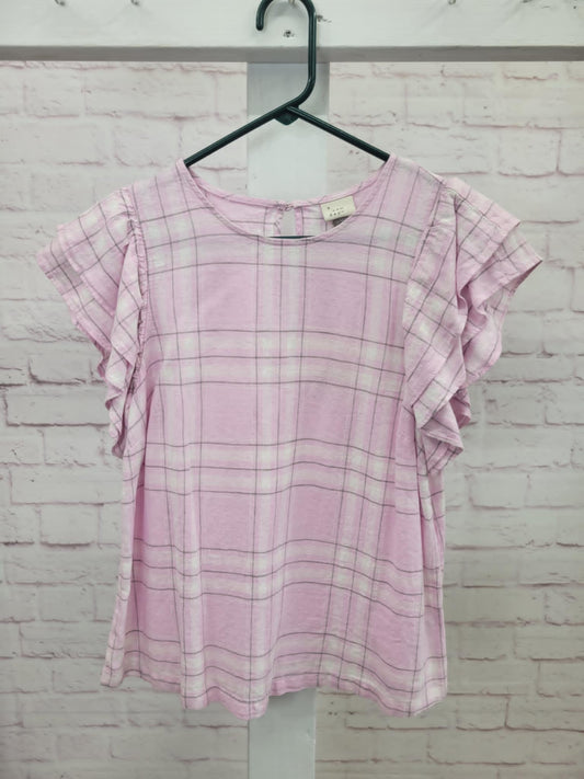 SMALL PINK PLAID BLOUSE