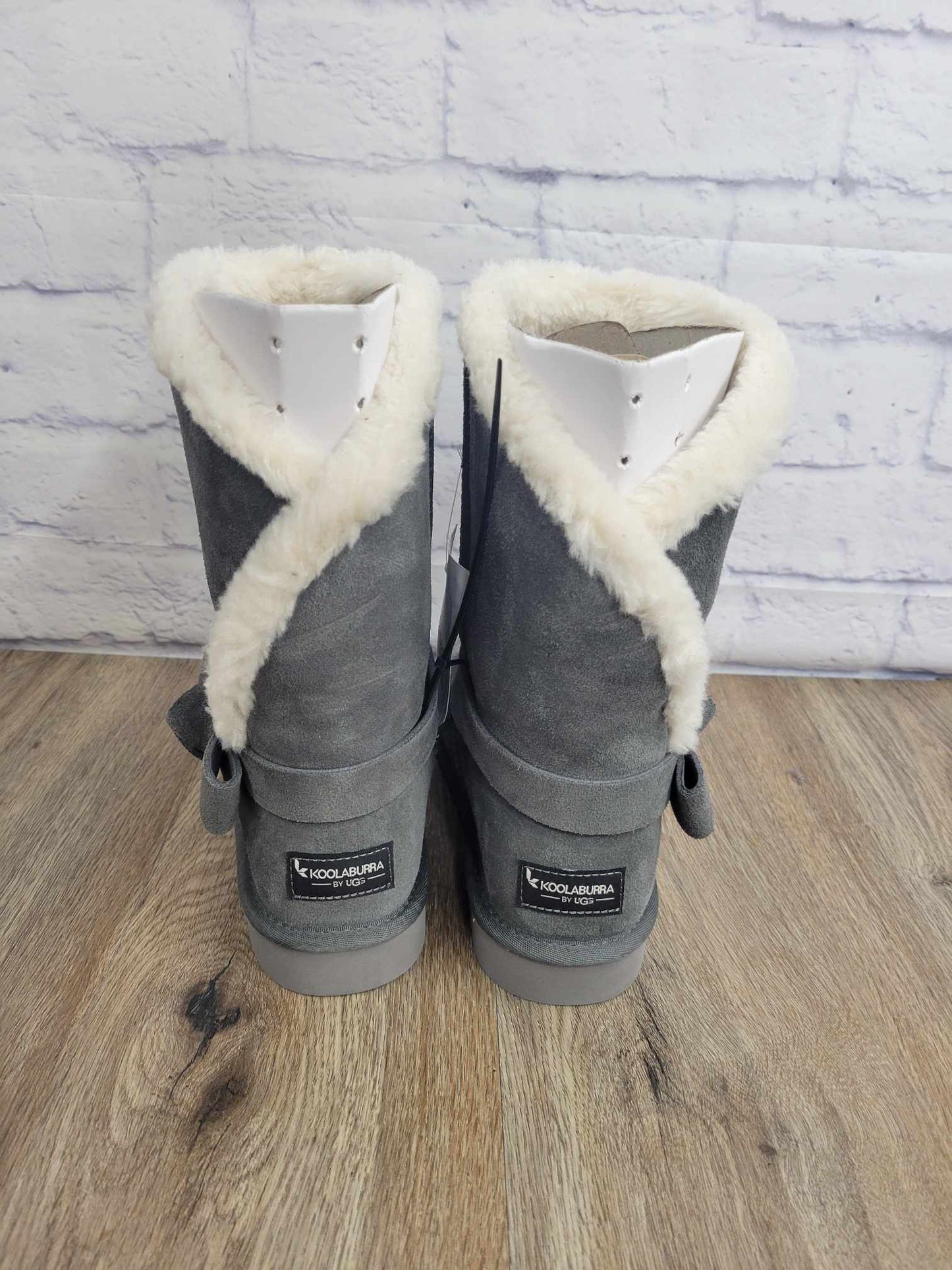 8W GREY A398686 Koolaburra by UGG Suede Bow Short Boots - Arlena