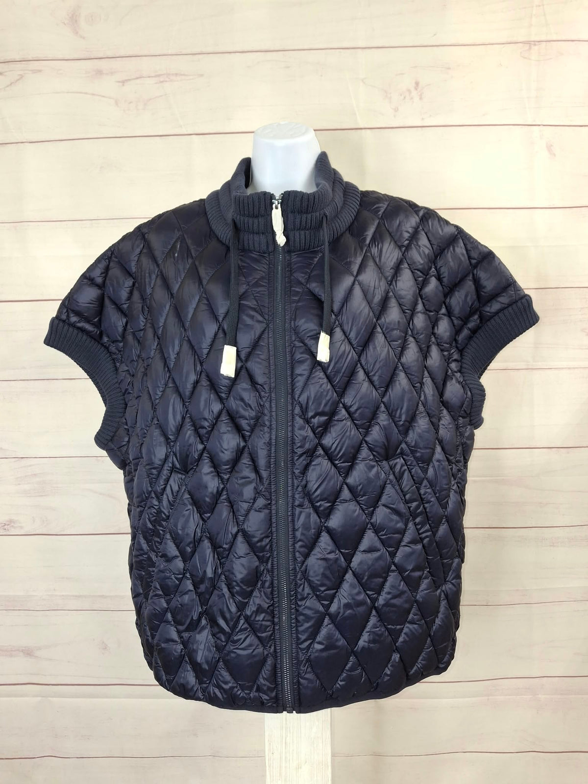 XLARGE NAVY A705625 Martha Stewart Signature Diamond Quilted Short-Sleeve Jacket