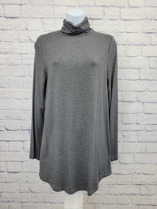 XXSMALL DK HTH GREY A388525 Belle by Kim Gravel Modal Spandex Ruched Turtleneck