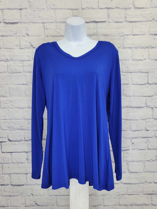 SMALL COBALT A557562 Susan Graver Weekend Essentials Reg Cool Touch A-Line Tunic