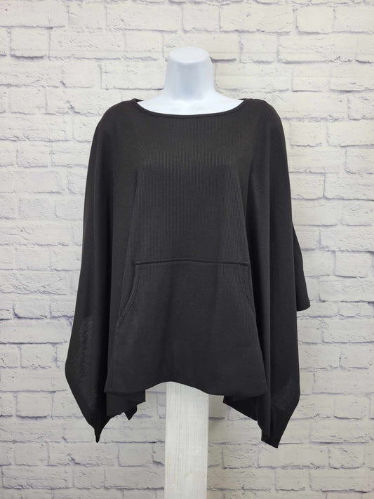 XS/SMALL BLACK A519293 Attitudes by Renee Waffle Knit Capelet