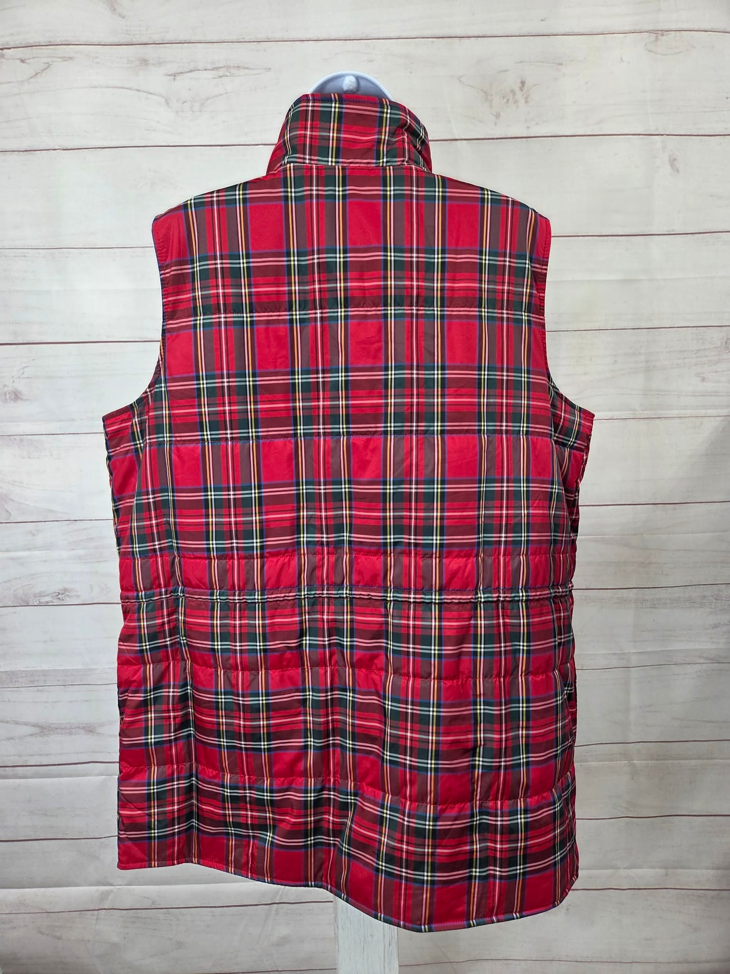 XLARGE RED A708259 Jingle Belles by Kim Gravel Tartan Regular Cinch Waist Vest
