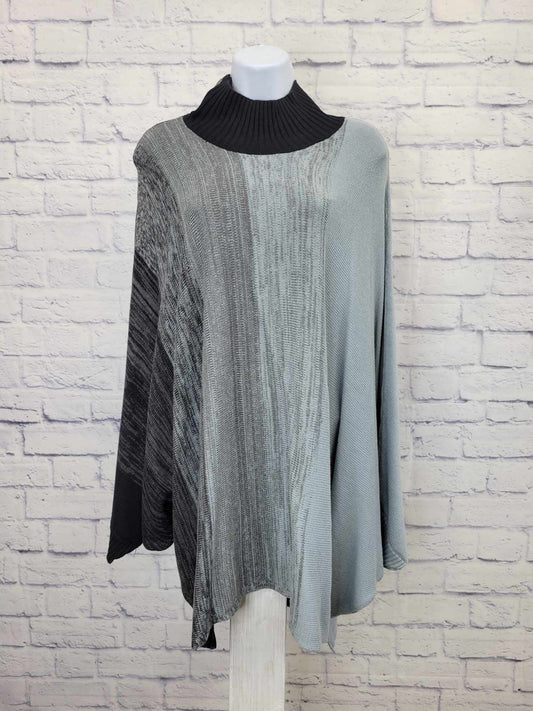 XSMALL/SMALL GUNMETAL BLACK A463450 G.I.L.I. Ombre Pop Over Sweater