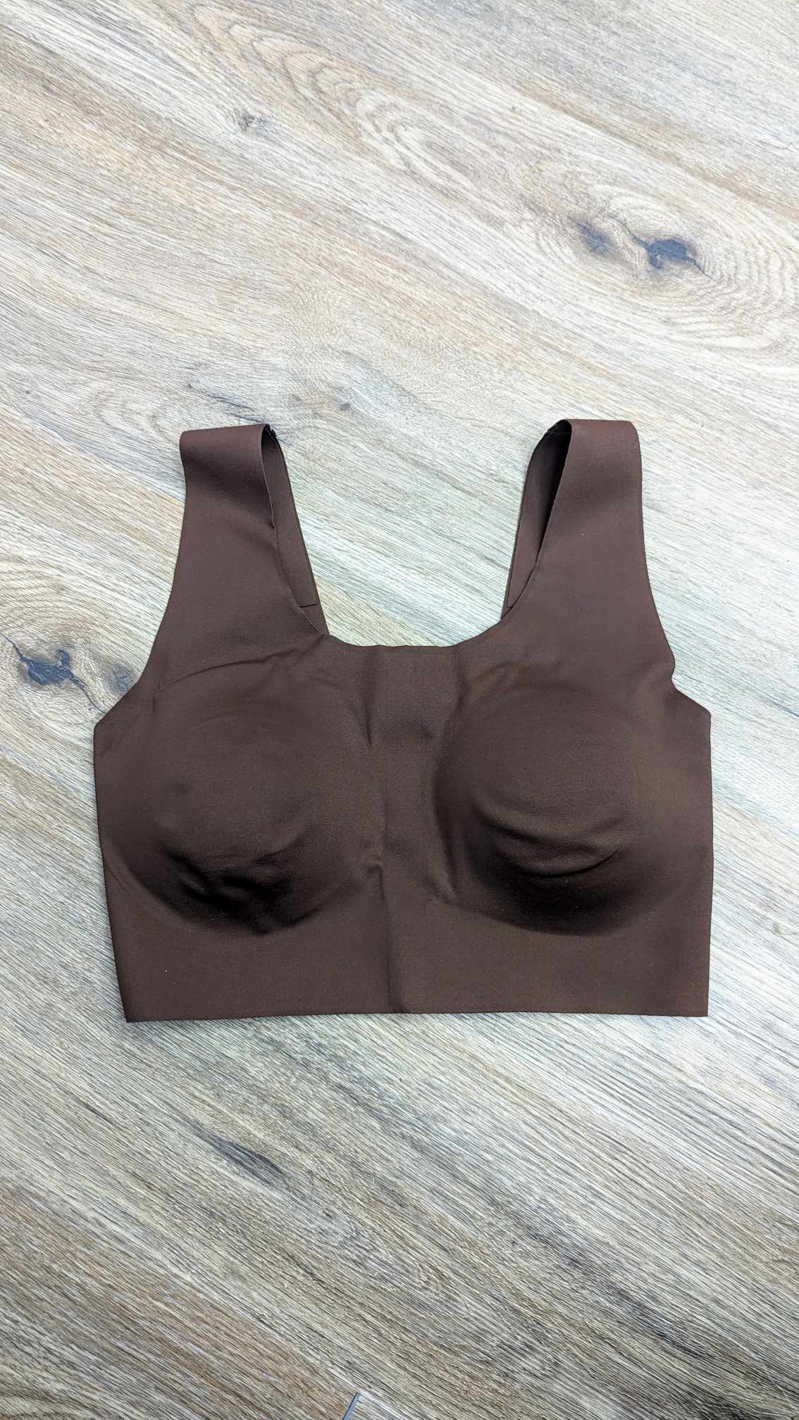 SMALL CHOCOLATE A397080 Breezies Invisible Comfort Soft Stitch Wirefree Bra