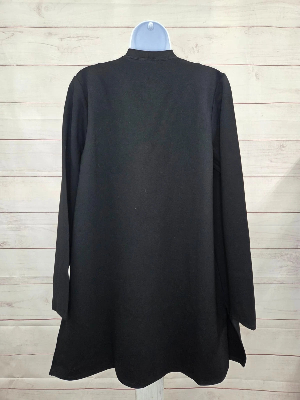 XLARGE BLACK A708376 Jingle Belles by Kim Gravel Sequin Pocket Ponte Duster Card