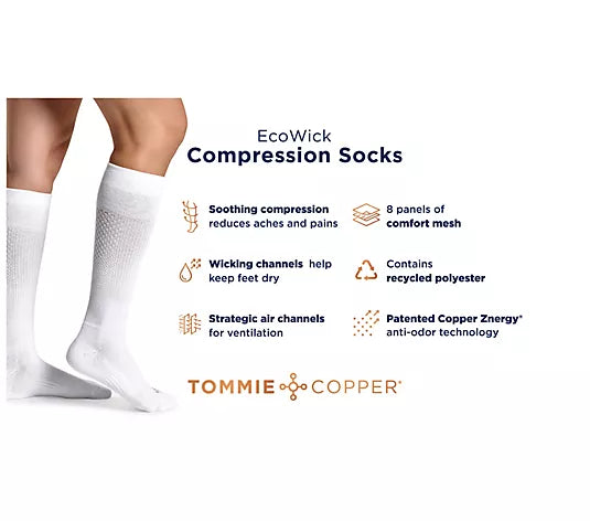 PINK V56032 Tommie Copper S/4 EcoWick Ankle Compression Socks (MULTIPLE SIZES AVAILABLE)