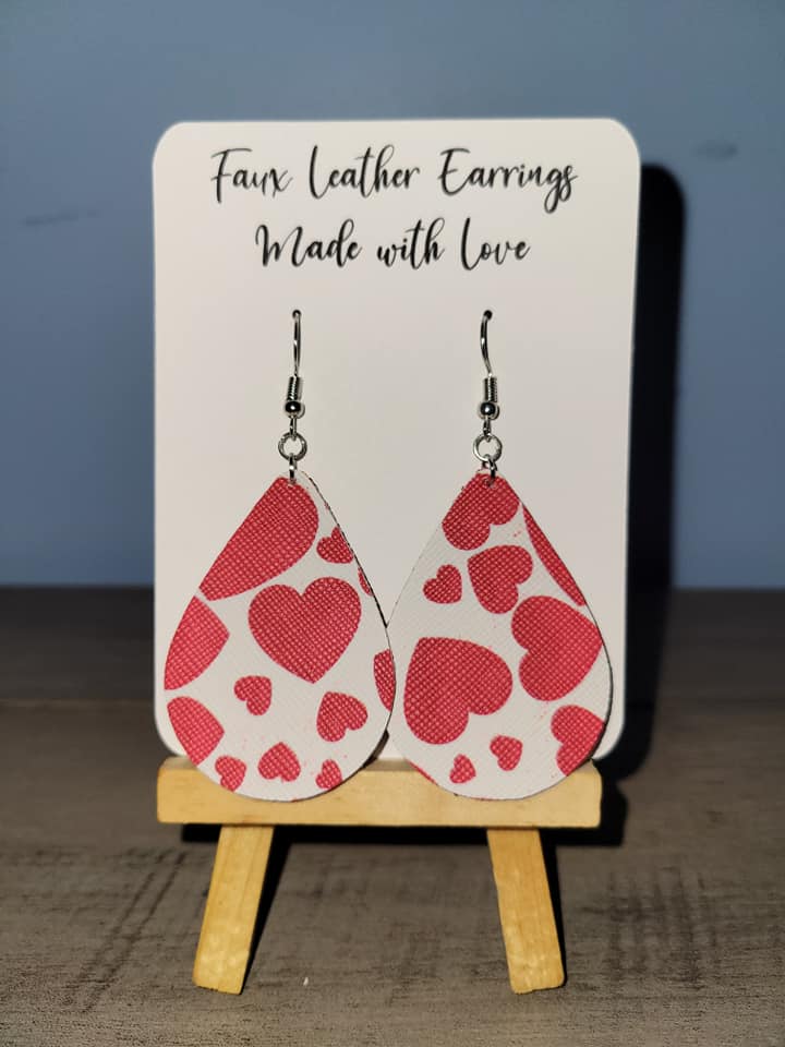 Valentine's Double sided Faux Leather Earrings