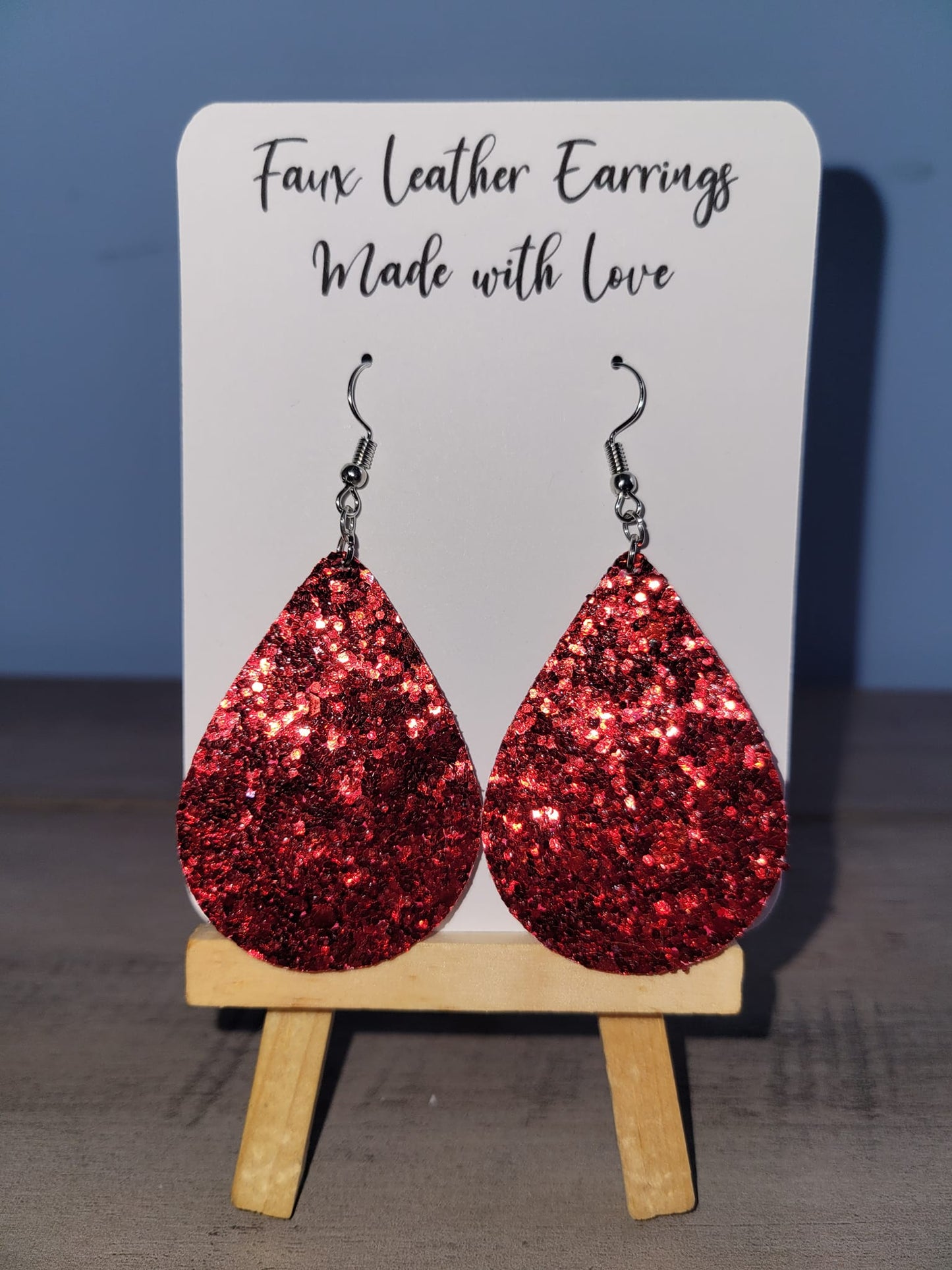 Valentine's Double sided Faux Leather Earrings