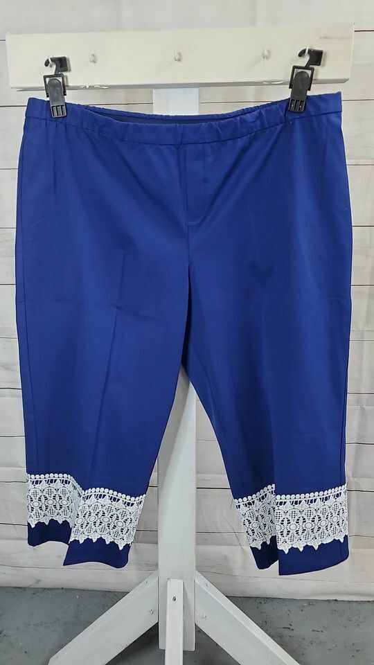 26WP ROYAL A378232 Isaac Mizrahi Live! Petite 24/7 Stretch Wide Leg Pants