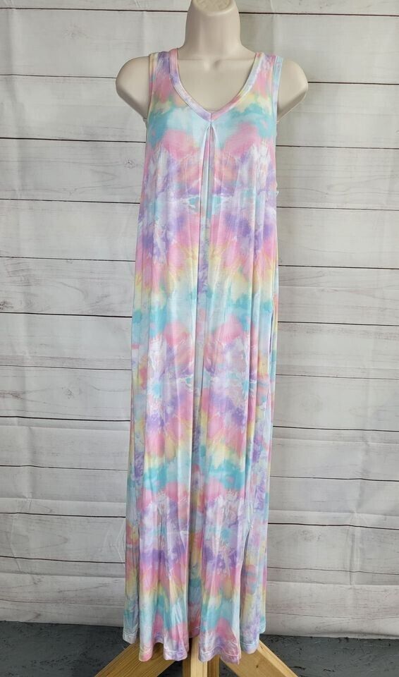 XSMALL TYE DYE A392935 Koolaburra by UGG Stretch Modal V-Neck Tank Dress