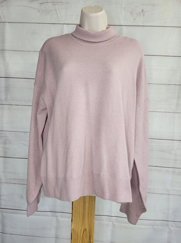 XLARGE PINK A461935 Peace Love World Pure Love Turtleneck Sweater