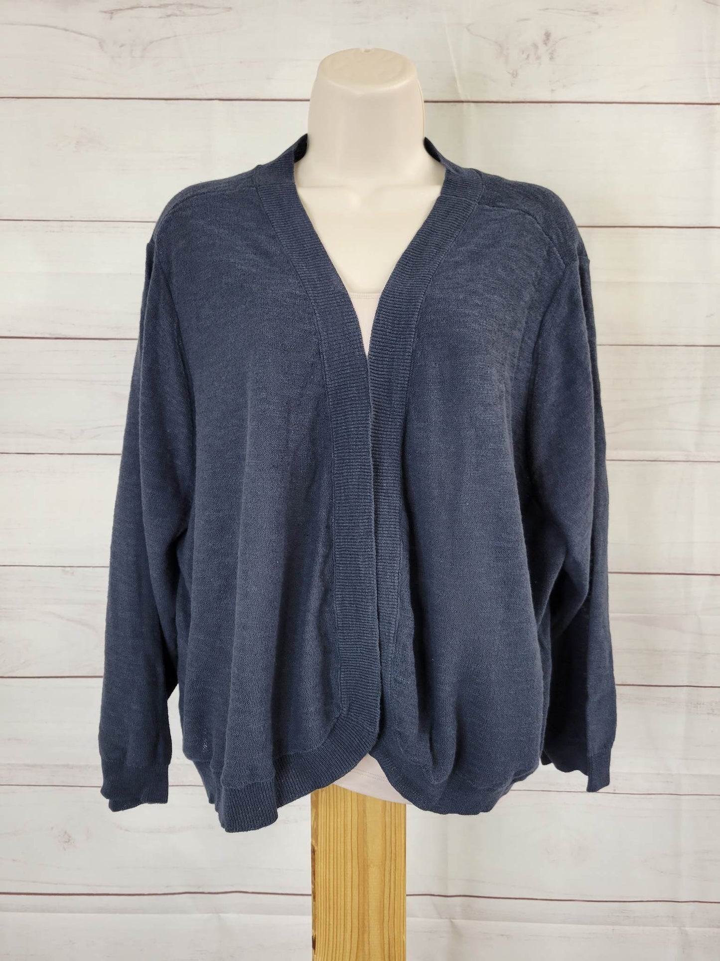 2X BLACK A498307 Belle by Kim Gravel Slub Knit Sweater Shrug