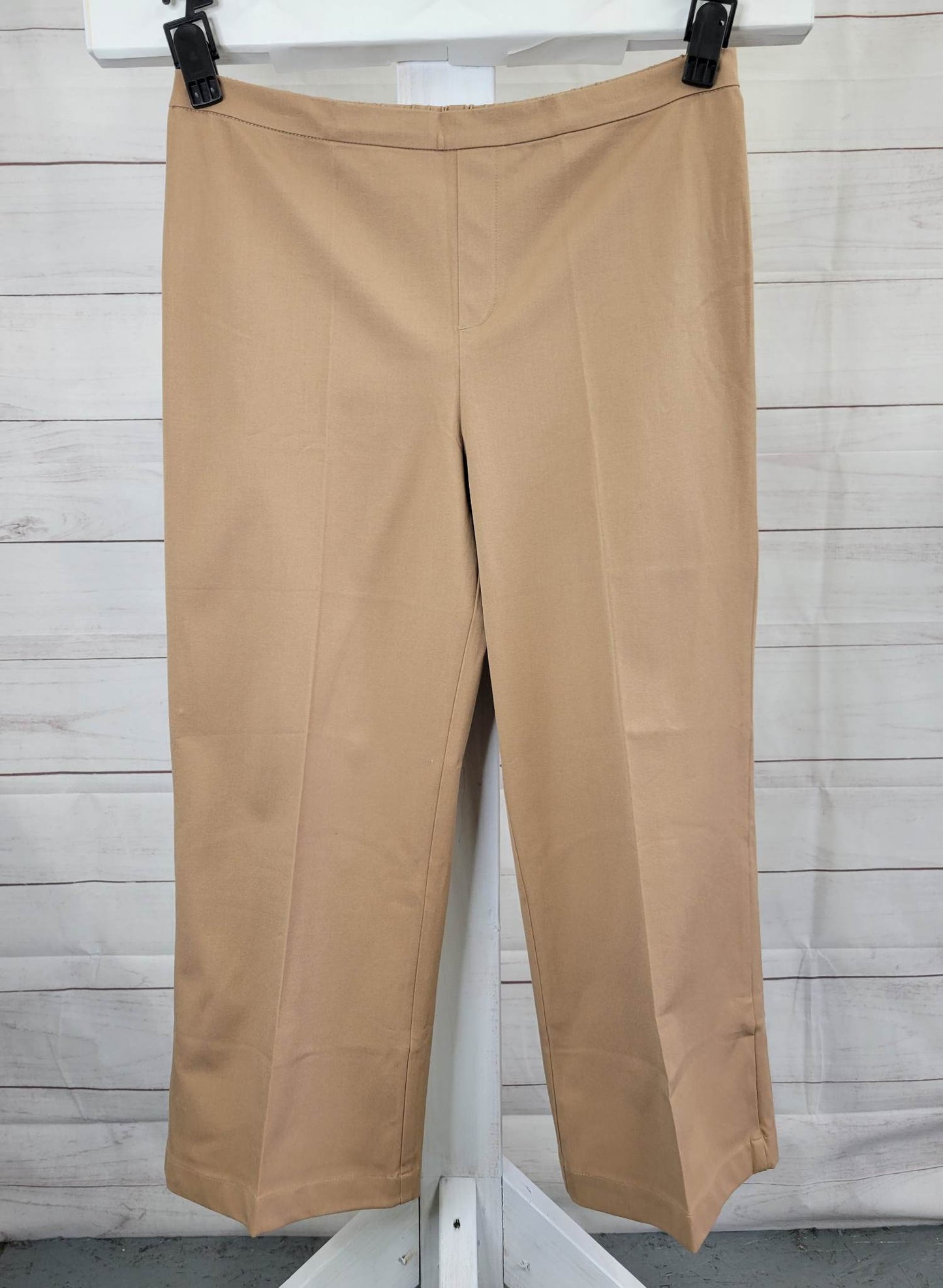 18WT BROWN SUGAR A476926 Isaac Mizrahi Live! Tall 24/7 Stretch Crop Wide Leg Pants