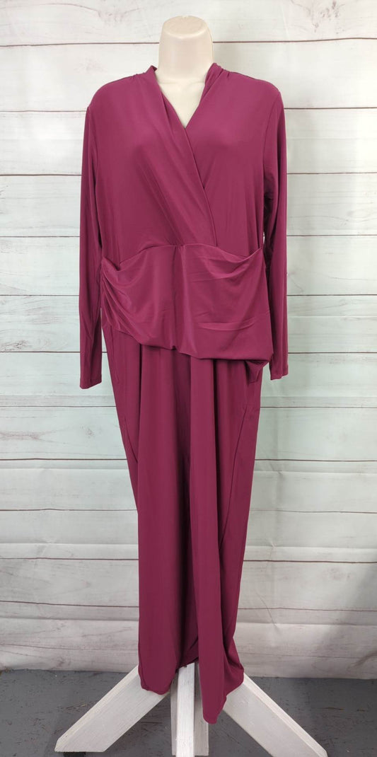 XLARGE REG RUMBA A518219 Attitudes by Renee Como Jersey Mock Wrap Waist Jumpsuit