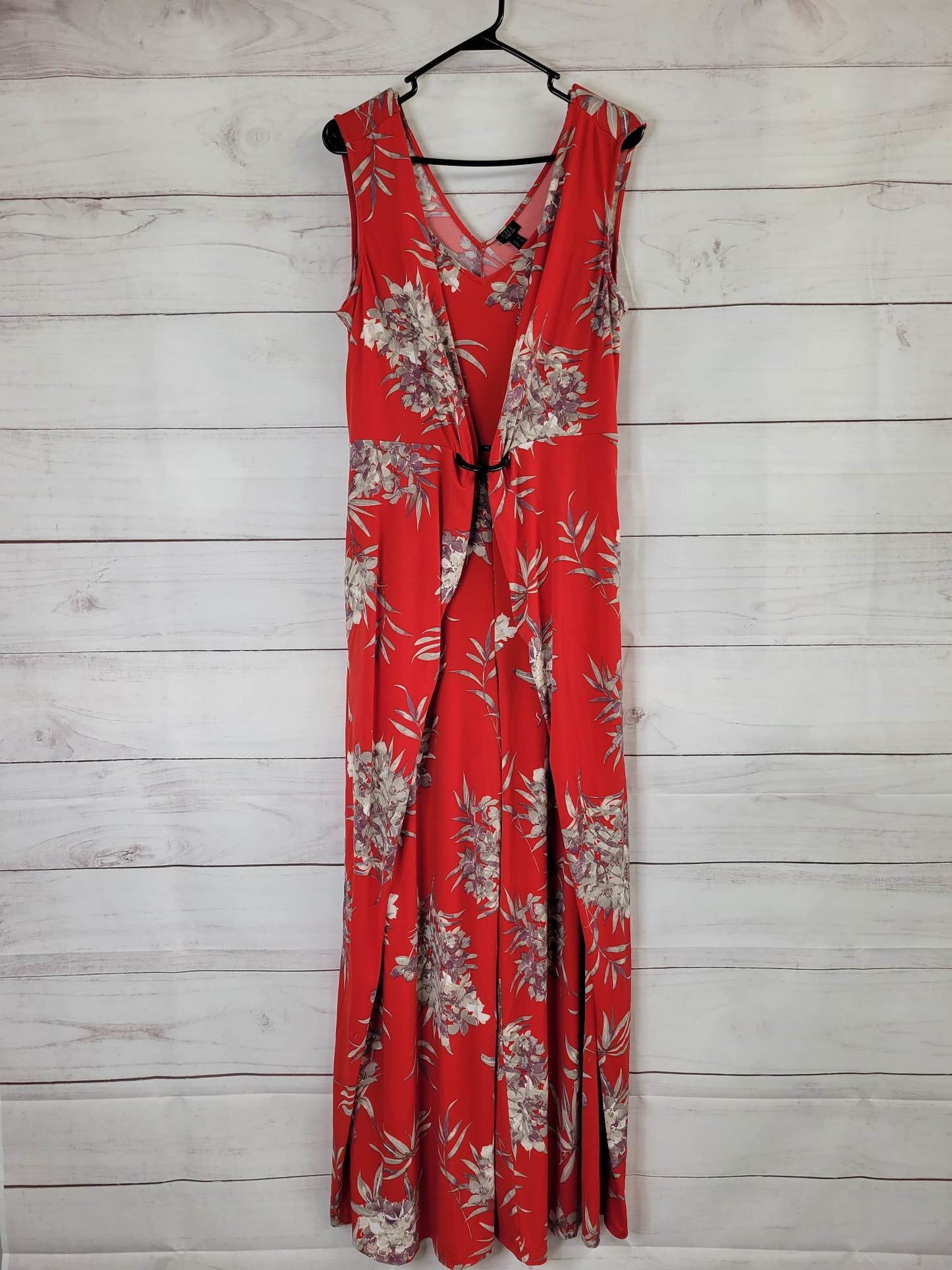 MEDIUM RED FLORAL A376424 G.I.L.I. Regular Jettsetter Knit Jumpsuit Knit Jumpsuit