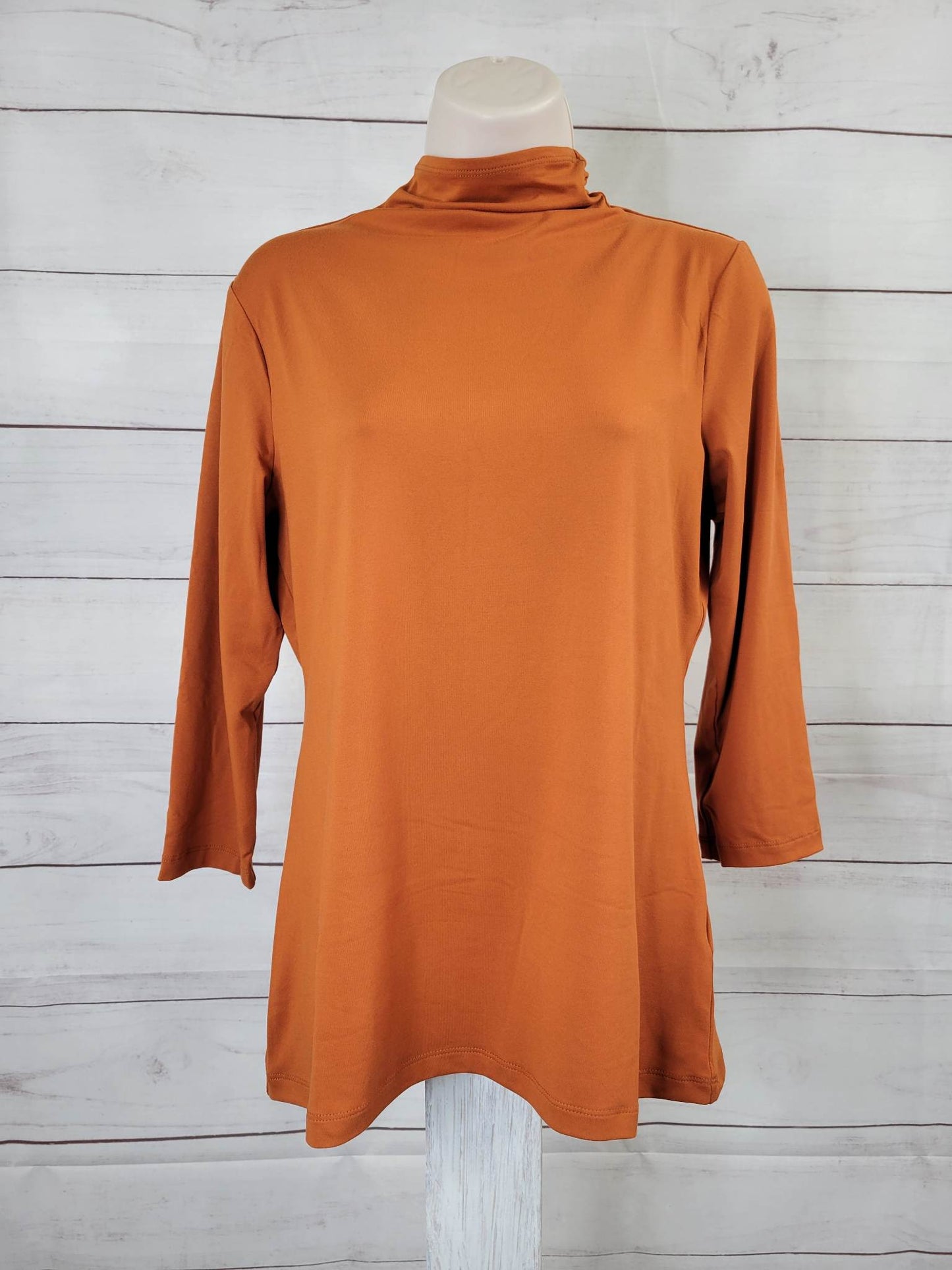 XSMALL GINGER A553632 Attitudes by Renee Yummy Jersey Mock Neck Top