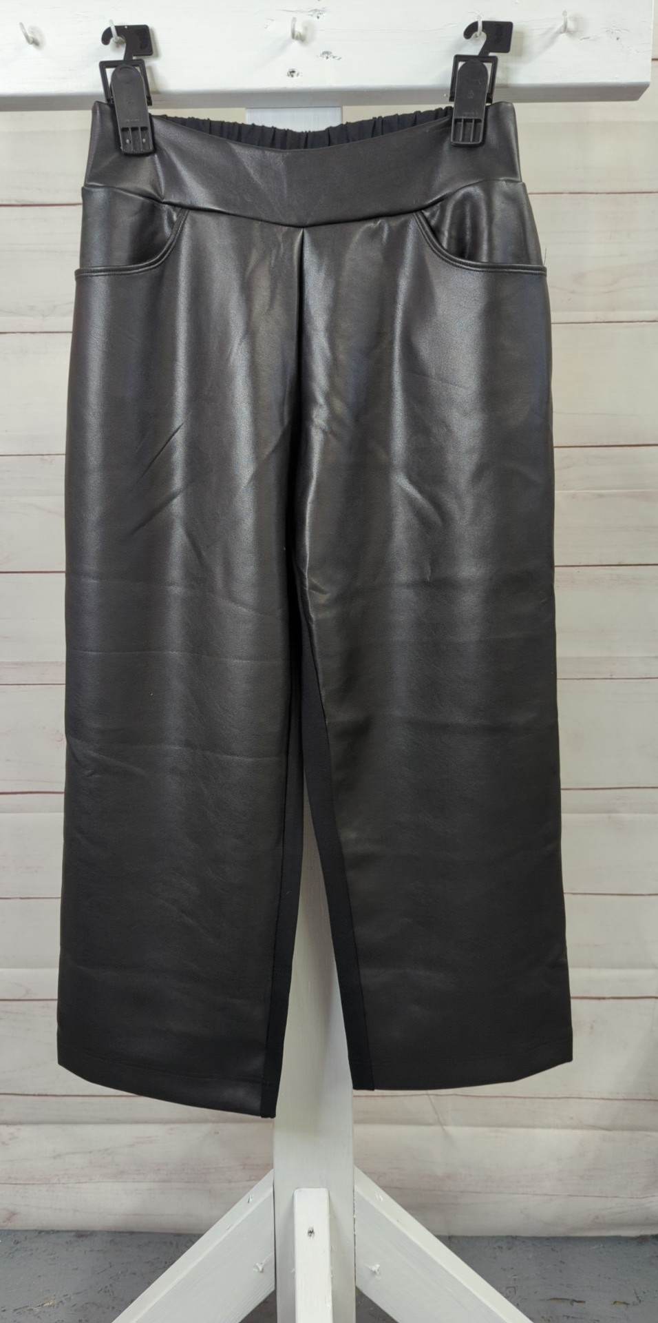 12R BLACK A518259 Belle by Kim Gravel Regular Faux Leather with Ponte Gauchos