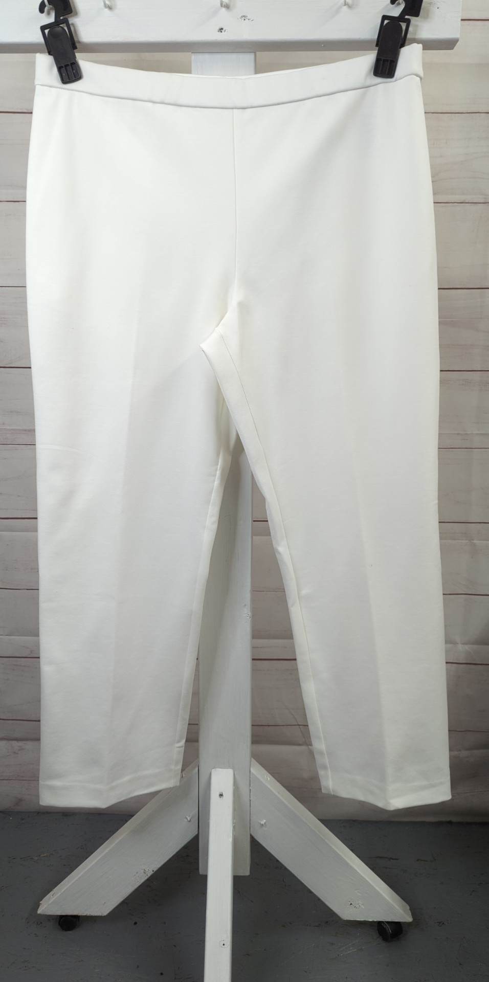 XLARGE CREAM A345008 Susan Graver Regular Ponte Straight-Leg Pull-On Pants