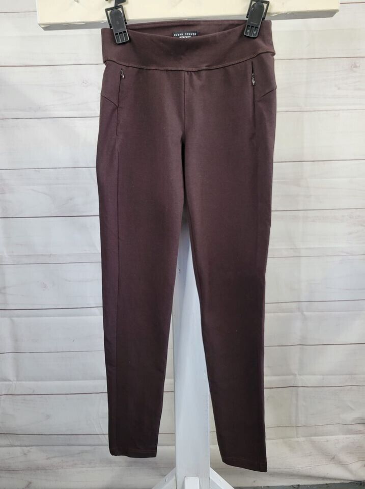 XXSMALL CHOCOLATE A372463 Susan Graver Regular Weekend Premium Stretch Leggings