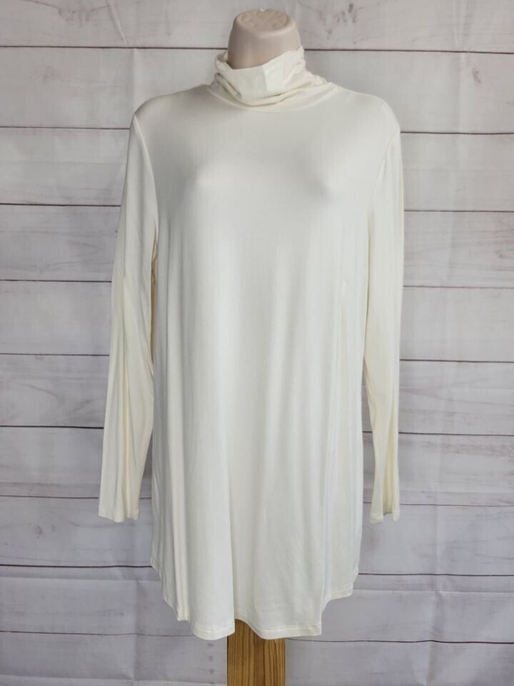 XXSMALL IVORY A388525 Belle by Kim Gravel Modal Spandex Ruched Turtleneck